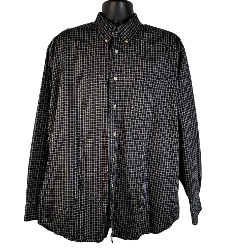 Ivy‎ Crew Classics Long Sleeve Button Up Shirt Blue and White Men's Size XL